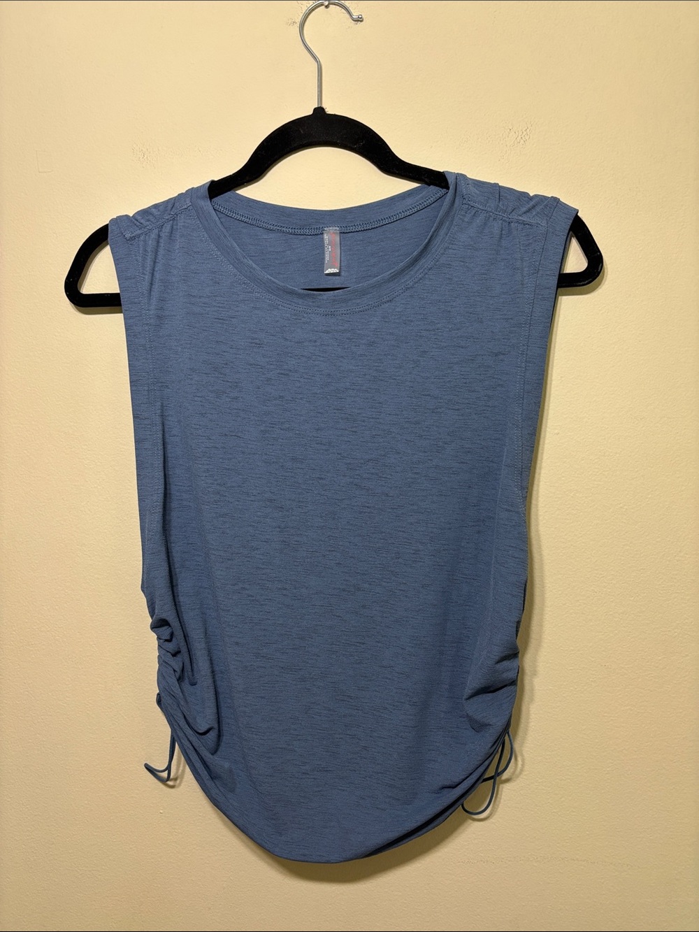 FP Movement by Free People Blue Ruched Side Muscle Tank